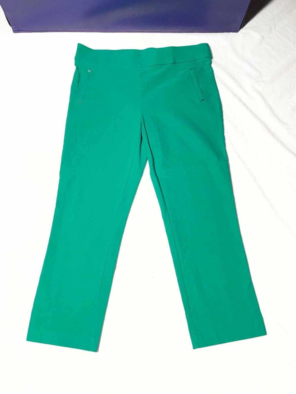 Jules & Leopold Emerald Green Straight Leg Pants cropped